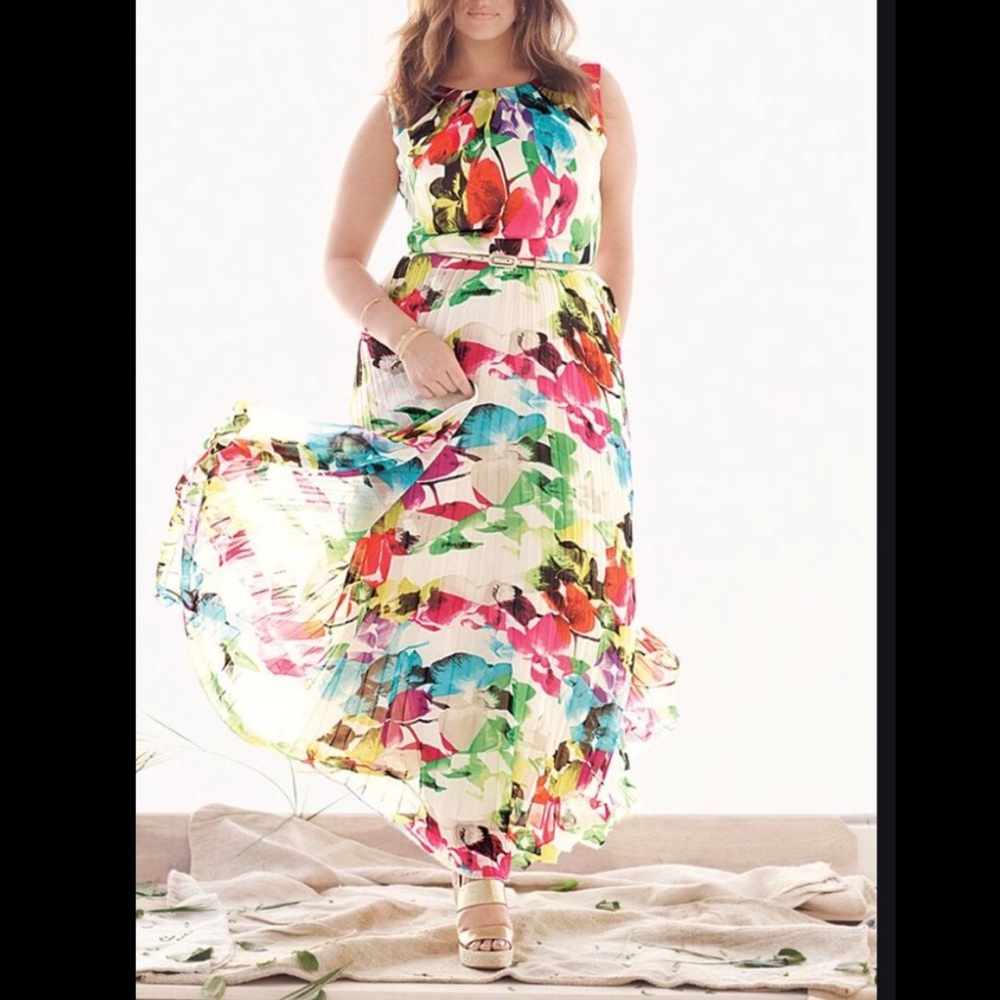 Eliza J, Floral Print Maxi Dress (plus size)